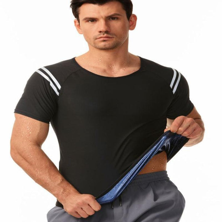 Sweating Suit For Men's Sports And Fitness Short Sleeved Body Shaping Suit - Super Amazing Store