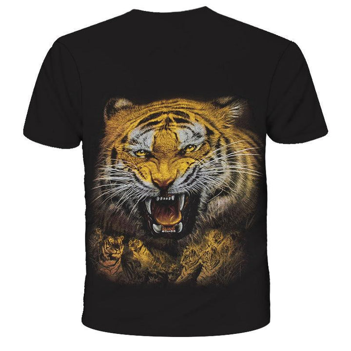 Tiger 3D Printed Casual Round Neck Short Sleeved Top - Super Amazing Store