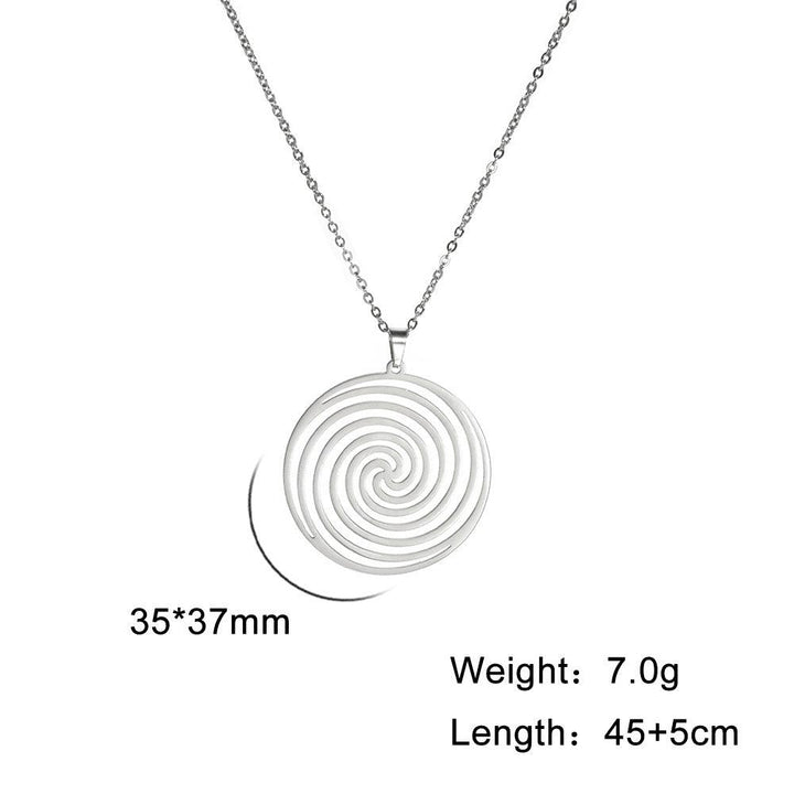 Titanium Steel Cut Hollow Vortex Round Pendant Necklace - Super Amazing Store