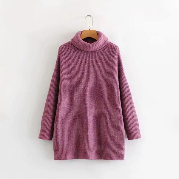 Turtleneck sweater women European style loose knit sweater - Super Amazing Store