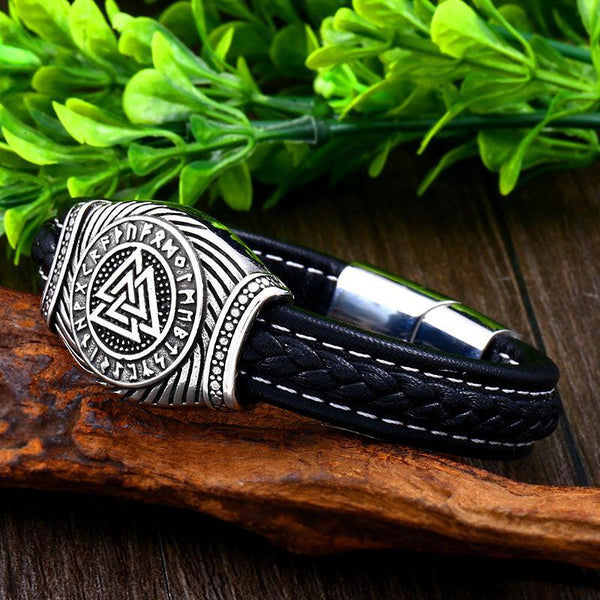 Vintage Stainless Steel Men's Leather Bracelet Ornament - Super Amazing Store