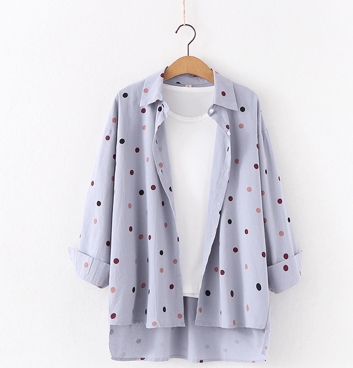 Women Polka Dot Print Blouse Shirts - Super Amazing Store