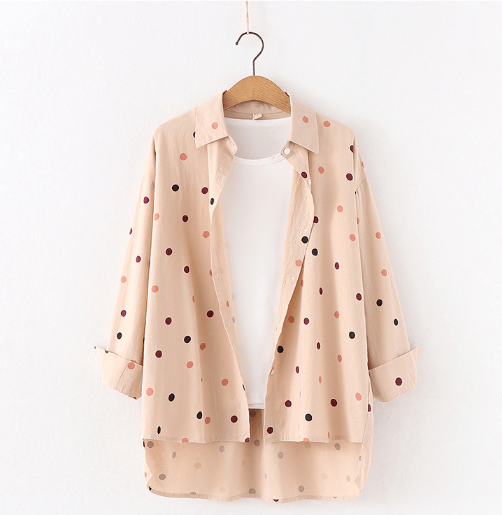 Women Polka Dot Print Blouse Shirts - Super Amazing Store