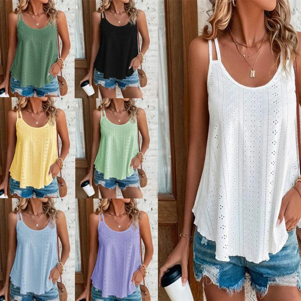 Women's Double-shoulder Camisole Round Neck Sleeveless Bottoming Shirt - Super Amazing Store