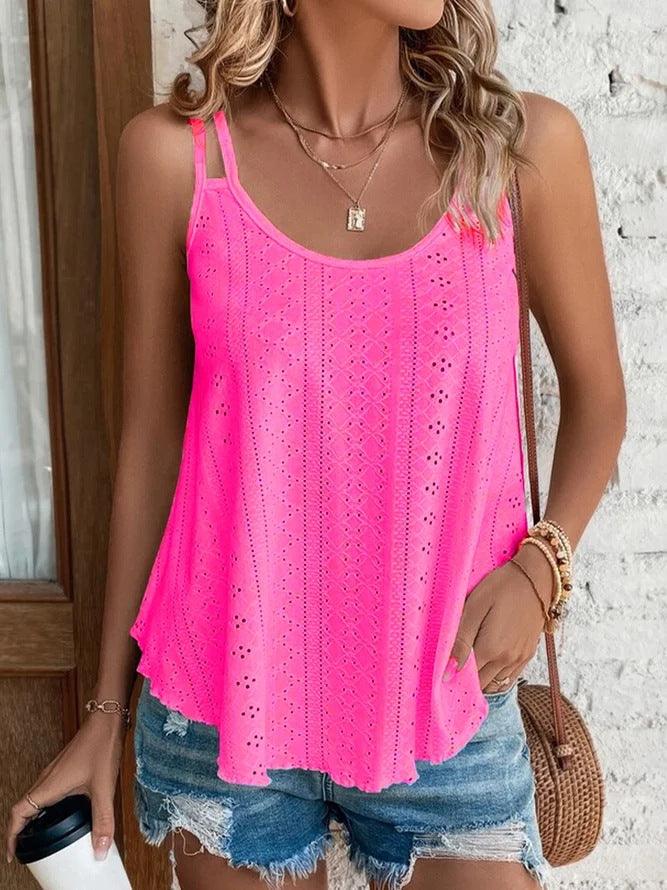 Women's Double-shoulder Camisole Round Neck Sleeveless Bottoming Shirt - Super Amazing Store