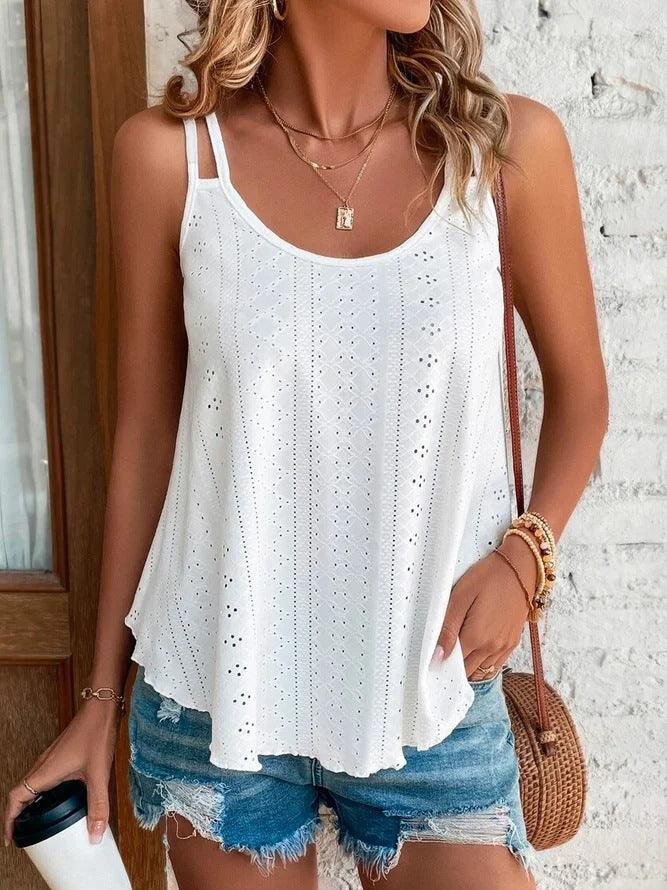 Women's Double-shoulder Camisole Round Neck Sleeveless Bottoming Shirt - Super Amazing Store