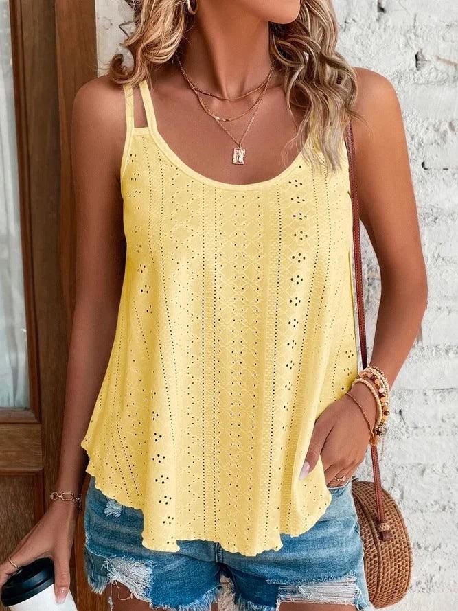 Women's Double-shoulder Camisole Round Neck Sleeveless Bottoming Shirt - Super Amazing Store