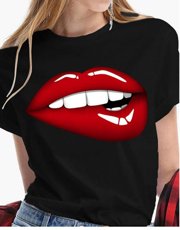 Women's Eyelash Makeup Short Short Sleeve T-shirt - Super Amazing Store