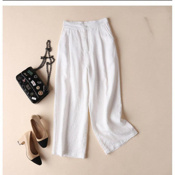 Women's Fashion Casual Cotton And Linen Wide-leg Pants - Super Amazing Store