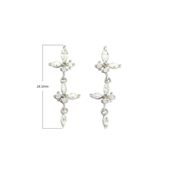 Women's Fashion Diamond Butterfly Tassel Sterling Silver Earrings - Super Amazing Store