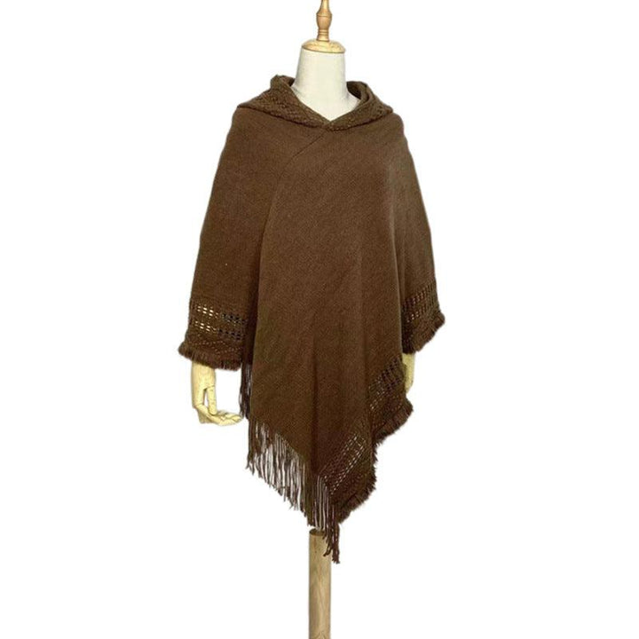 Women's Fashion Faux Cashmere With Hat Tassel Shawl - Super Amazing Store