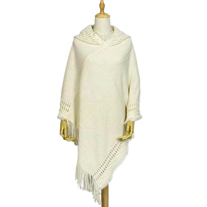 Women's Fashion Faux Cashmere With Hat Tassel Shawl - Super Amazing Store