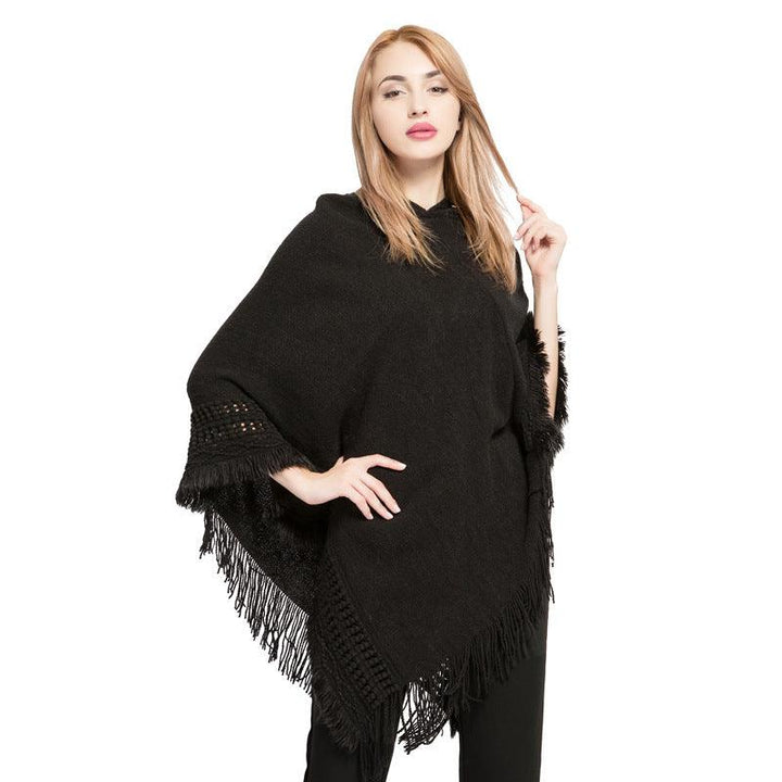 Women's Fashion Faux Cashmere With Hat Tassel Shawl - Super Amazing Store