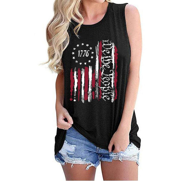 Women's Independence Day Round Neck Sleeveless Vest T-shirt - Super Amazing Store