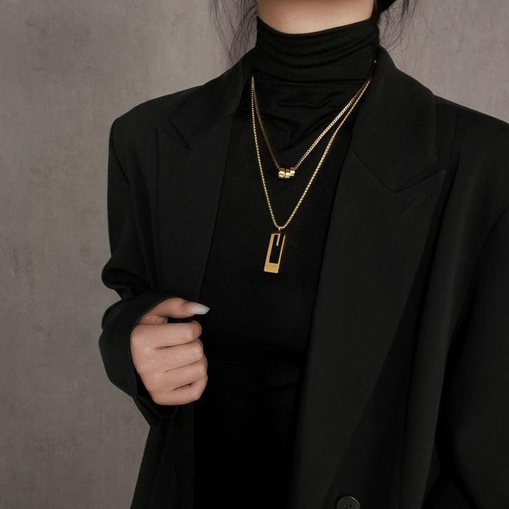 Women's Long Titanium Steel Pendant Sweater Necklace - Super Amazing Store