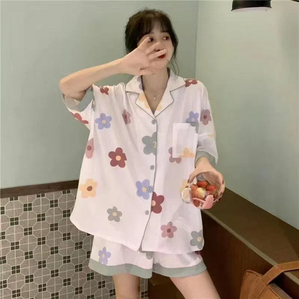 Women's Loose Cardigan Lapel Pajama Set - Super Amazing Store