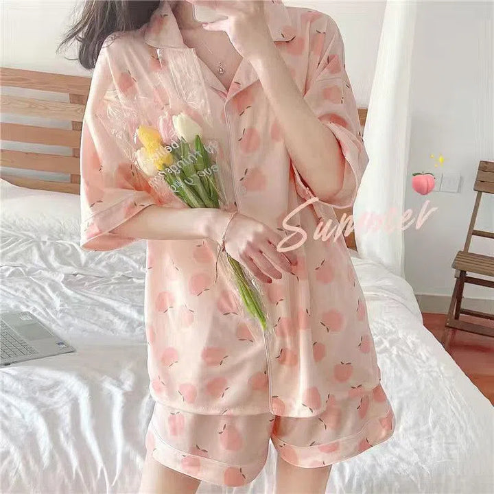 Women's Loose Cardigan Lapel Pajama Set - Super Amazing Store