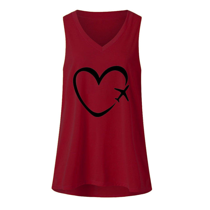 Women's New Sleeveless Camisole Heart Printing Vest - Super Amazing Store