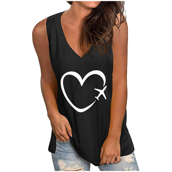 Women's New Sleeveless Camisole Heart Printing Vest - Super Amazing Store