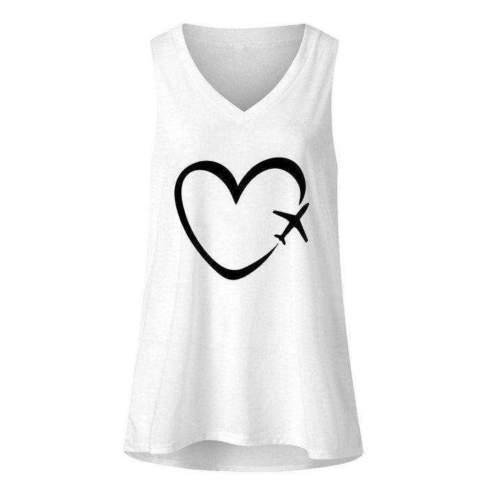 Women's New Sleeveless Camisole Heart Printing Vest - Super Amazing Store