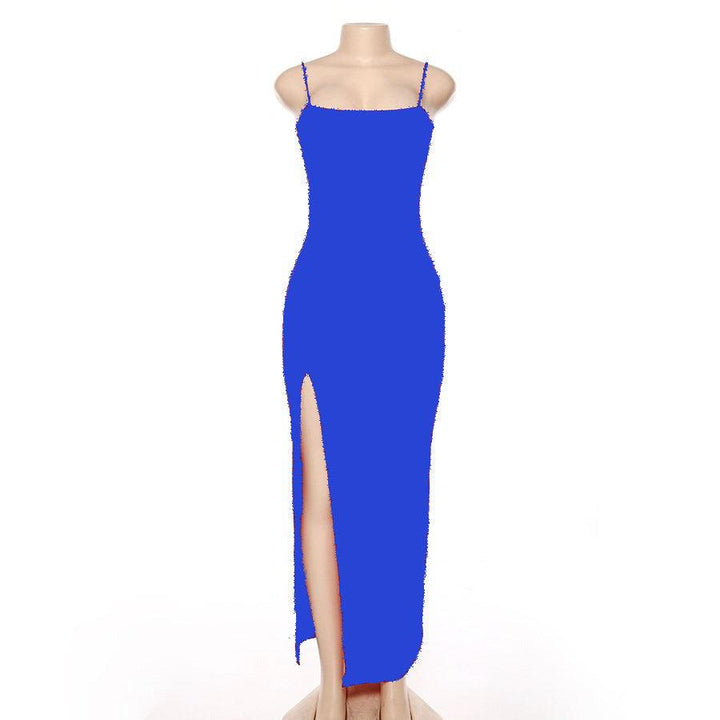 Women's Pure Color Split Suspender Dress - Super Amazing Store