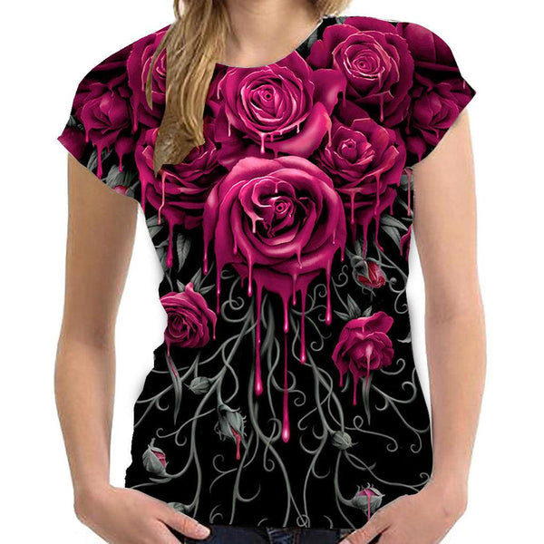 Women's Rose Summer Short Sleeve - Super Amazing Store