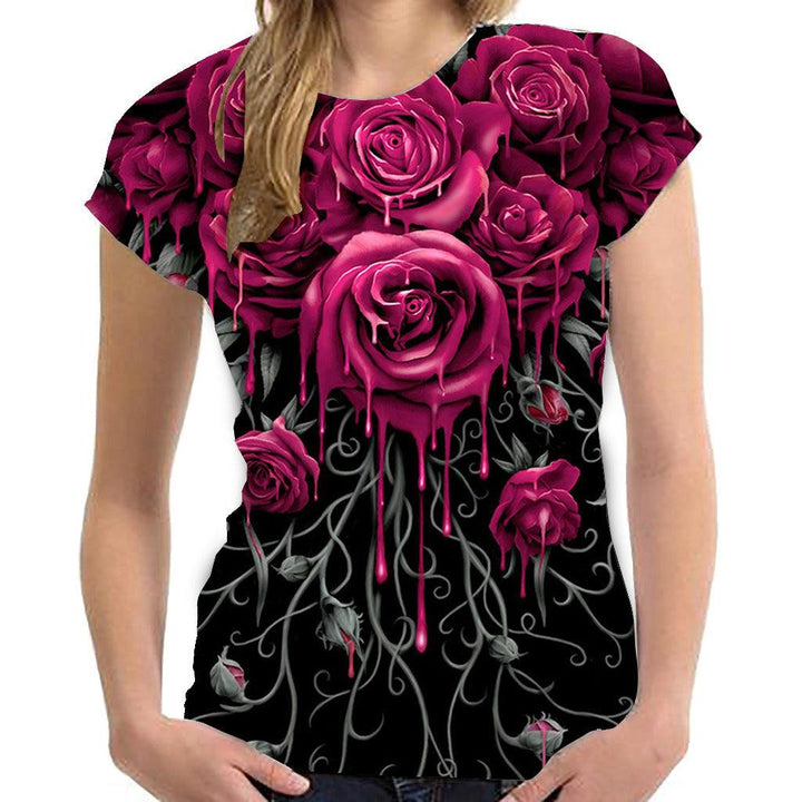 Women's Rose Summer Short Sleeve - Super Amazing Store