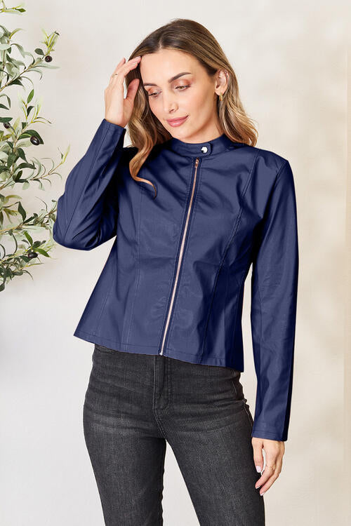 Mock Neck Zip Up Jacket - Super Amazing Store