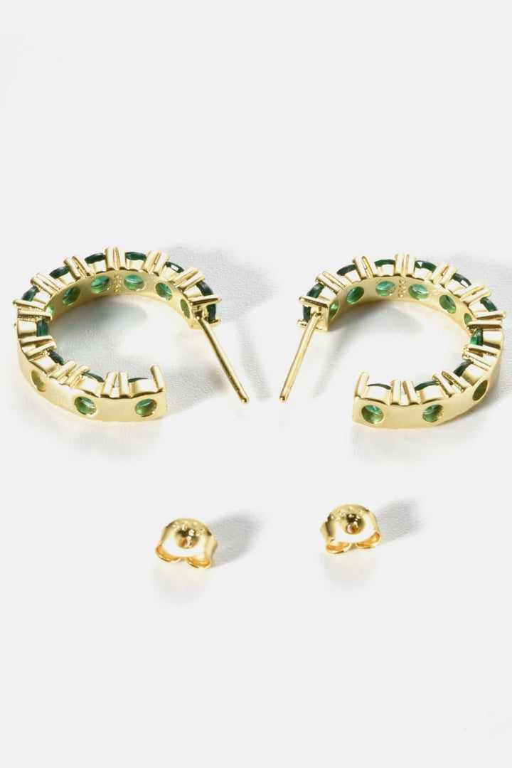 Inlaid Zircon C-Hoop Earrings - Super Amazing Store