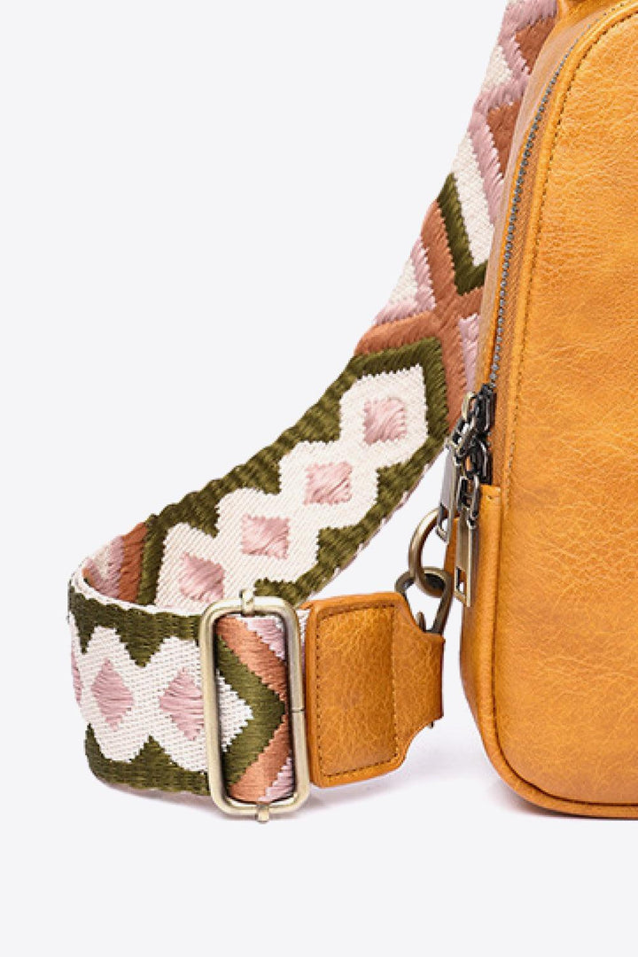 Random Pattern Adjustable Strap PU Leather Sling Bag - Super Amazing Store