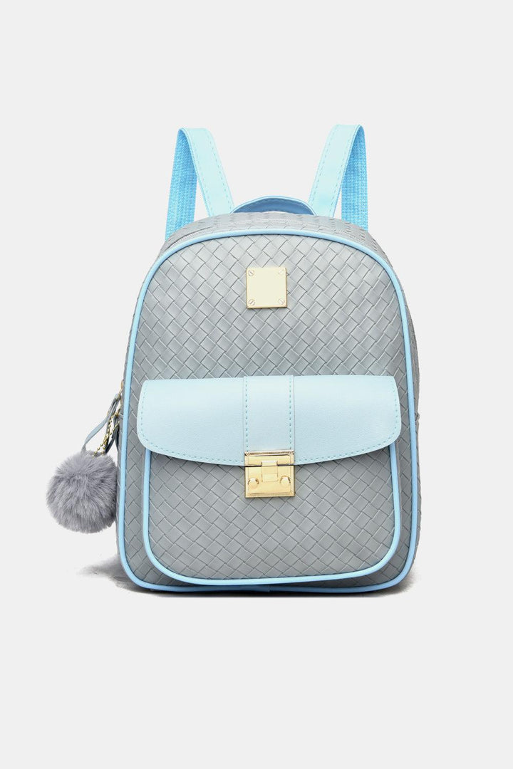 PU Leather Backpack with Pom-Pom Pendant - Super Amazing Store