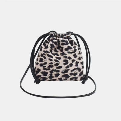 Drawstring Leopard Crossbody Bag Trendsi