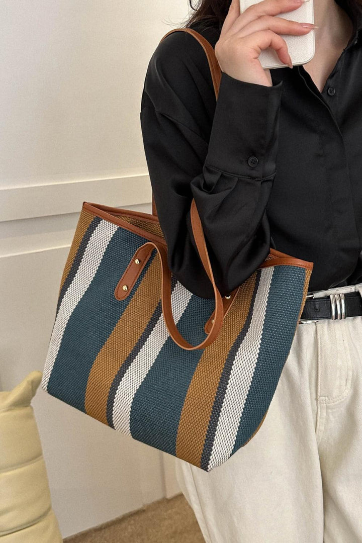 Striped Straw Tote Bag - Super Amazing Store