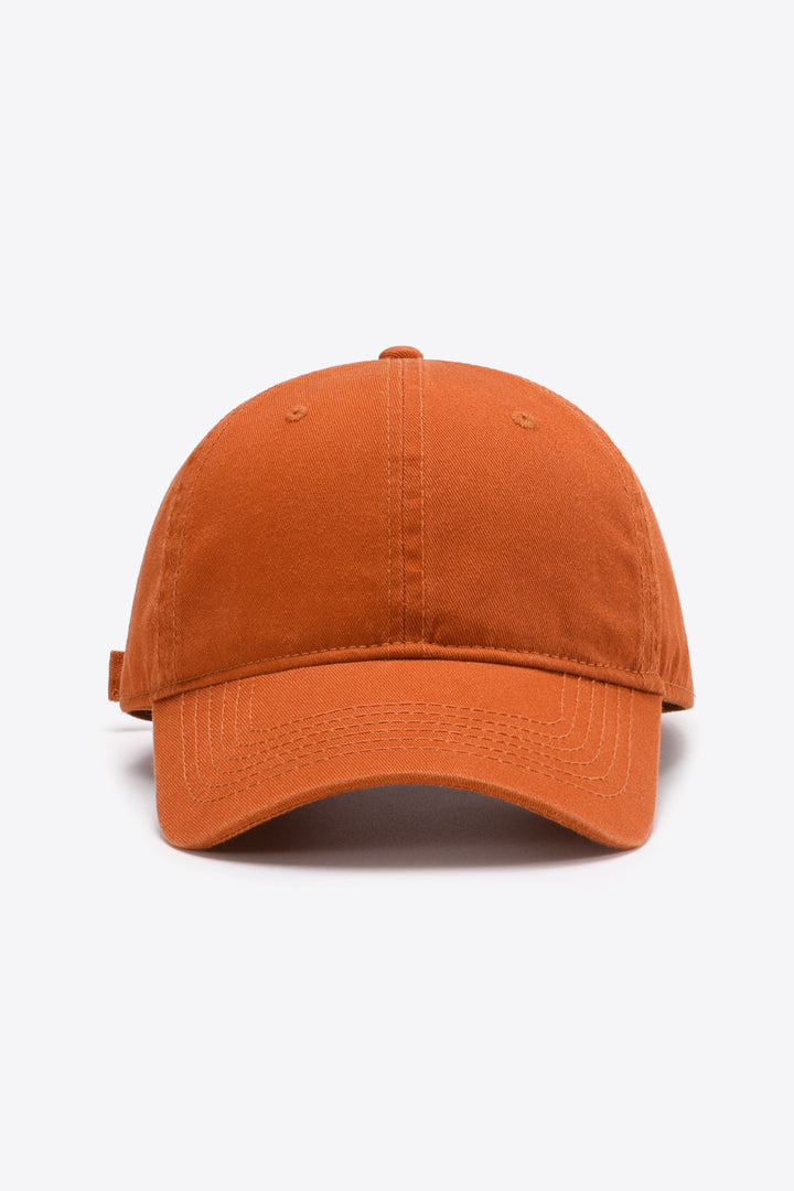 Plain Adjustable Cotton Baseball Cap Trendsi