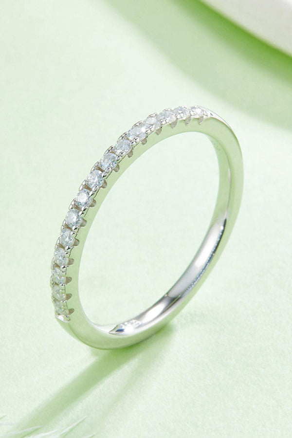 Moissanite Platinum-Plated Half-Eternity Ring - Super Amazing Store