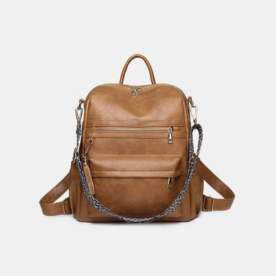 PU Leather Convertible Backpack Trendsi