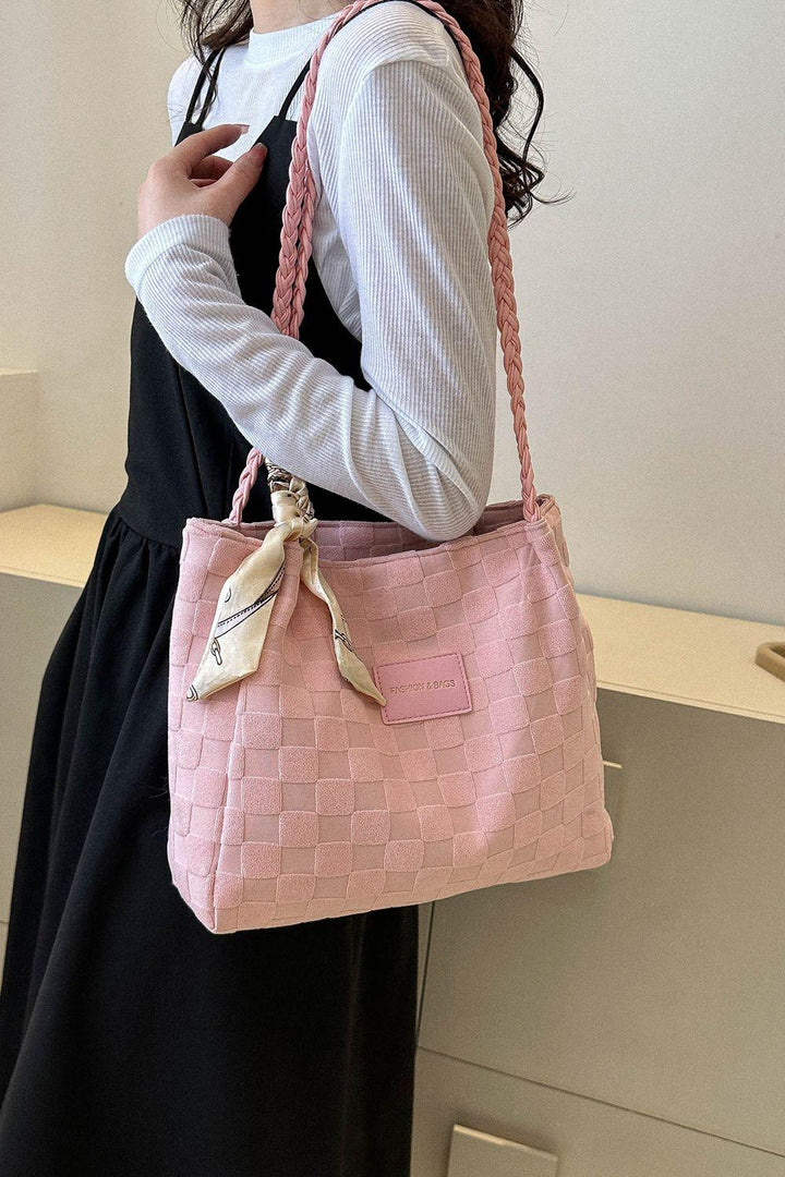 Braided Strap Polyester Tote Bag - Super Amazing Store