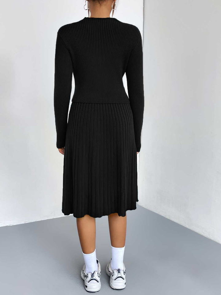 Rib-Knit Sweater and Skirt Set - Super Amazing Store