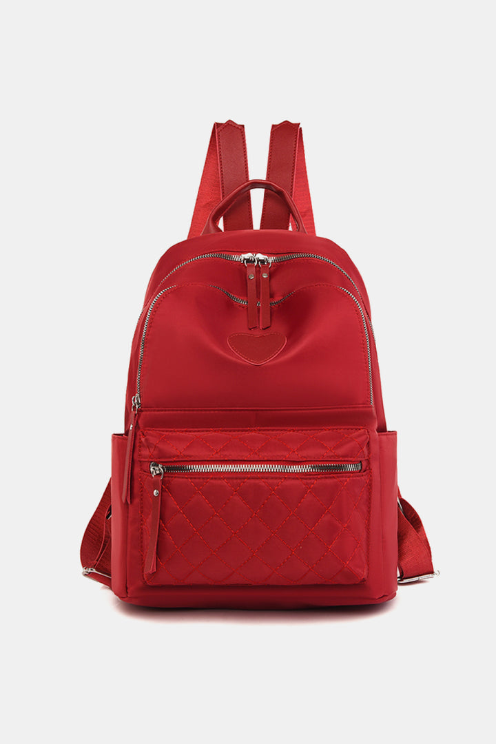 Heart Pattern Oxford Cloth Backpack Trendsi