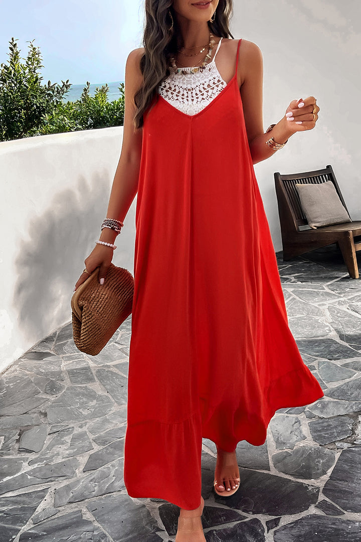 Backless Maxi Cami Dress with Pockets Trendsi