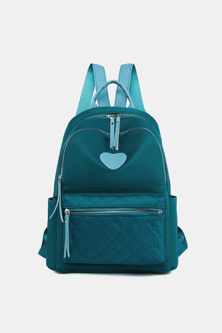 Heart Pattern Oxford Cloth Backpack Trendsi