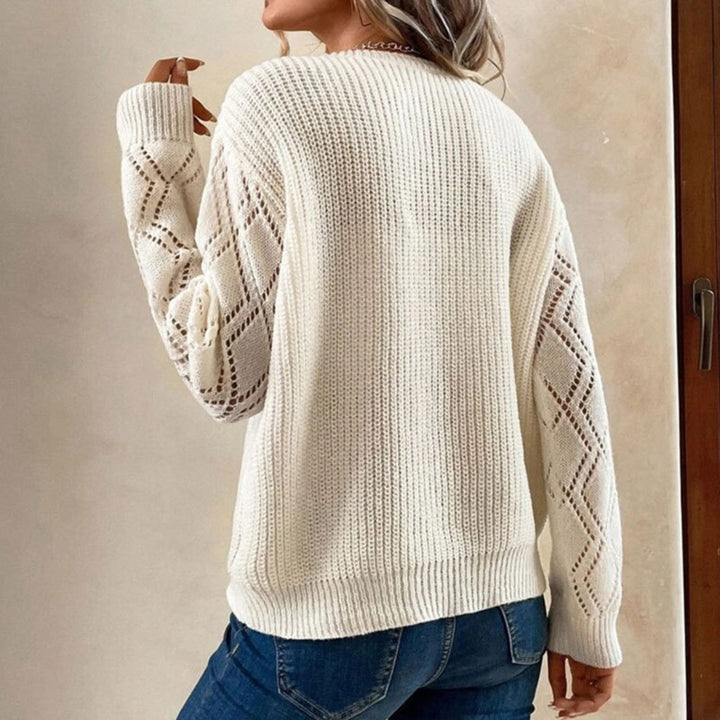 Contrast V-Neck Sweater Trendsi