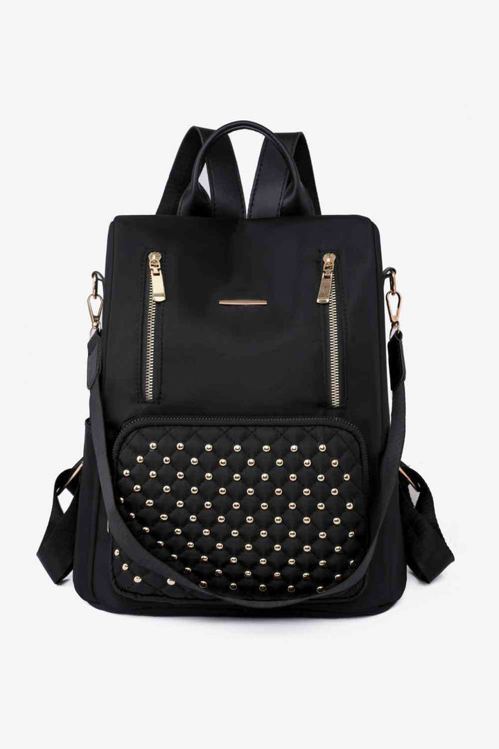 Zipper Pocket Beaded Backpack Trendsi