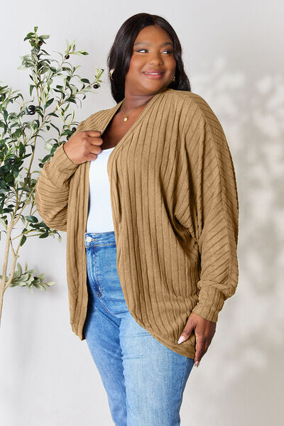 Basic Bae Full Size Ribbed Cocoon Cardigan Trendsi