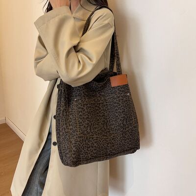 Leopard Canvas Tote Bag Trendsi