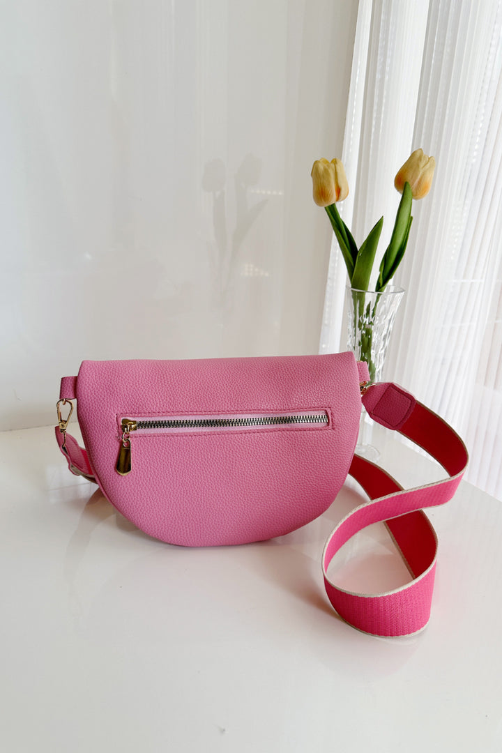 PU Leather Multi Zipper Shoulder Bag Trendsi