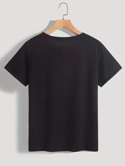 Heart Round Neck Short Sleeve T-Shirt Trendsi