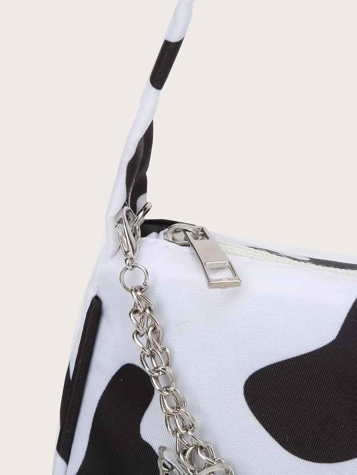 Cow Print Butterfly Charm Shoulder Bag - Super Amazing Store