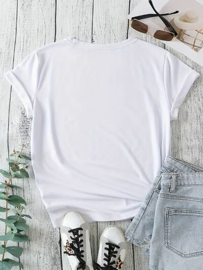 Graphic Round Neck Short Sleeve T-Shirt Trendsi