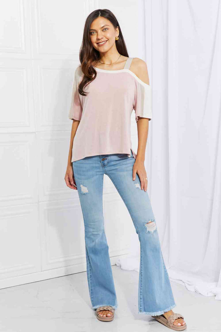 Andree by Unit Full Size Something Simple Cold Shoulder Tee Trendsi